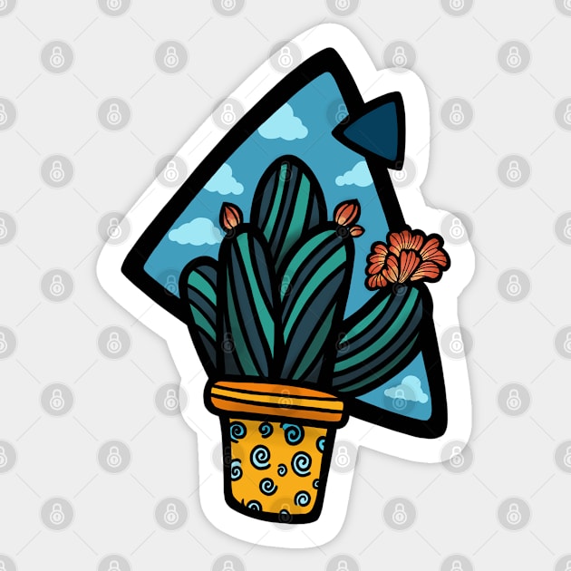 Flowering Cactus Sticker by emmakin.art@gmail.com